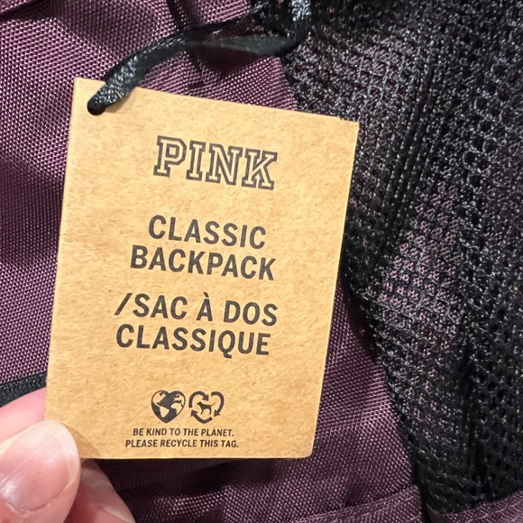 New NWT VS PINK Victoria Secret maroon classic backpack bag - Picture 4 of 7